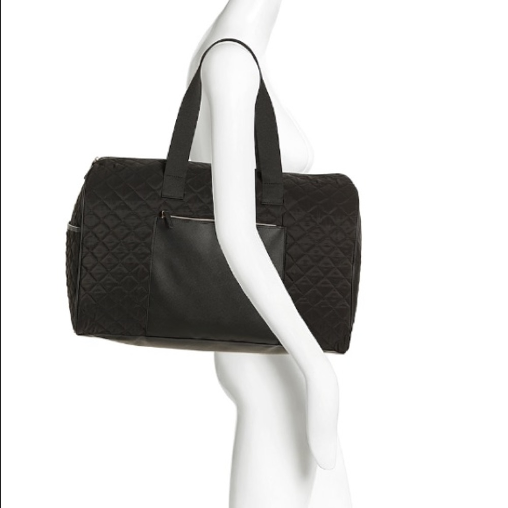 NEW Black Quilted Weekender Bag - Picture 3 of 8